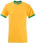 Fruit of the Loom Rundhalsshirt Ringer Herren T-Shirt Gelb/Grün/Neonfarben