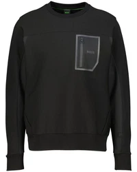 BOSS Sweatshirt Herren SALBIQ (1-tlg) Schwarz/Dunkelblau