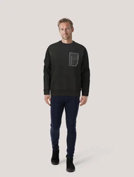 BOSS Sweatshirt Herren SALBIQ (1-tlg) Schwarz/Dunkelblau