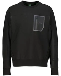 BOSS Sweatshirt Herren SALBIQ (1-tlg) Schwarz/Dunkelblau