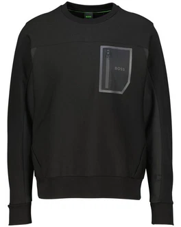 BOSS Sweatshirt Herren SALBIQ (1-tlg) Schwarz/Dunkelblau