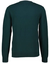 Gant Strickpullover Superfine Lambswool V-Neck Dunkelgrün/Grün