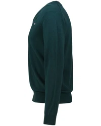 Gant Strickpullover Superfine Lambswool V-Neck Dunkelgrün/Grün