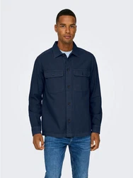 ONLY & SONS Langarmhemd ONSOLIVER Dunkelblau/Hellblau/Blau