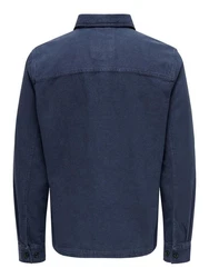 ONLY & SONS Langarmhemd ONSOLIVER Dunkelblau/Hellblau/Blau