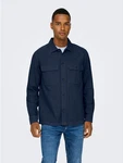 ONLY & SONS Langarmhemd ONSOLIVER Dunkelblau/Hellblau/Blau