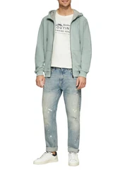 s.Oliver Allwetterjacke Hoodie mit Logo-Print Hellgrün/Grün/Hellblau