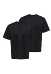 ONLY & SONS T-Shirt 2er Pack Onsfred Dunkelblau/Schwarz/Dunkelgrau