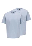 ONLY & SONS T-Shirt 2er Pack Onsfred Hellblau/Blau/Grau