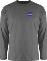 Shirtracer Rundhalsshirt NASA Logo Space X Merchandise Weltraum Weltall Hellgrau/Dunkelgrau/Grau