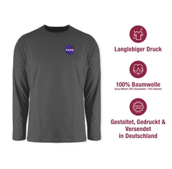 Shirtracer Rundhalsshirt NASA Logo Space X Merchandise Weltraum Weltall Hellgrau/Dunkelgrau/Grau