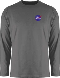 Shirtracer Rundhalsshirt NASA Logo Space X Merchandise Weltraum Weltall Hellgrau/Dunkelgrau/Grau