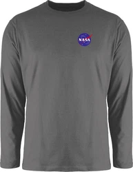 Shirtracer Rundhalsshirt NASA Logo Space X Merchandise Weltraum Weltall Hellgrau/Dunkelgrau/Grau