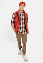 camel active Langarmhemd Button-Down-Kragen Rot/Braun/Gelb
