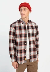 camel active Langarmhemd Button-Down-Kragen Rot/Braun/Gelb