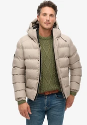 Superdry Steppjacke HOODED TWEED SPORTS PUFFER JKT Beige/Khaki/Braun