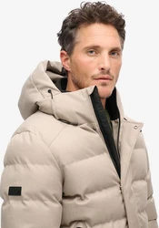 Superdry Steppjacke HOODED TWEED SPORTS PUFFER JKT Beige/Khaki/Braun