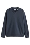 Next Sweatjacke Trophy Polo-Neck Sweatshirt Dunkelblau/Grau/Blau