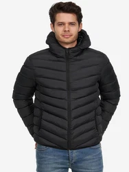 Brave Soul Steppjacke Grantplain Schwarz/Grau/Dunkelgrau/Orange