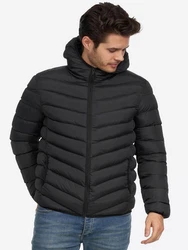 Brave Soul Steppjacke Grantplain Schwarz/Grau/Dunkelgrau/Orange