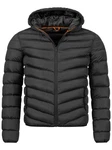 Brave Soul Steppjacke Grantplain Schwarz/Grau/Dunkelgrau/Orange