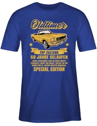 Shirtracer T-Shirt 60 Jahre Oldtimer 60. Geburtstag Blau/Orange