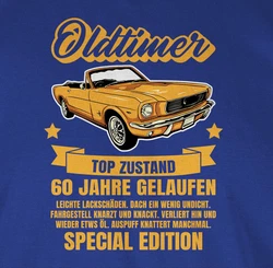 Shirtracer T-Shirt 60 Jahre Oldtimer 60. Geburtstag Blau/Orange