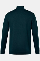 Boston Park Poloshirt Strickjacke Langarm Stehkragen Dunkelgrün/Türkis