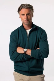 Poloshirt Strickjacke Langarm Stehkragen