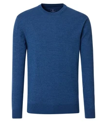 Redmond Strickpullover Uni Blau/Dunkelblau