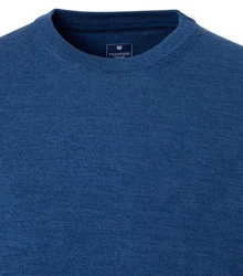 Redmond Strickpullover Uni Blau/Dunkelblau