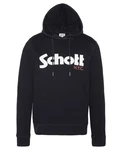 Schott NYC Hoodie Capuche Logo N.Y.C (1-tlg) Schwarz/Dunkelblau/Grau