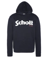 Schott NYC Hoodie Capuche Logo N.Y.C (1-tlg) Dunkelblau