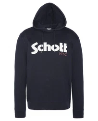 Schott NYC Hoodie Capuche Logo N.Y.C (1-tlg) Dunkelblau
