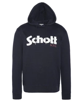 Schott NYC Hoodie Capuche Logo N.Y.C (1-tlg) Dunkelblau