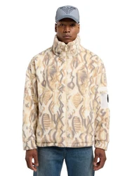 CARLO COLUCCI Sweatjacke Dispoto Beige/Weiß