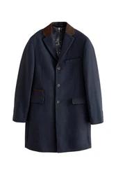 Next Caban Epsommantel Co-ord-Kragen Hellblau/Dunkelblau