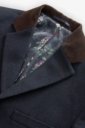 Next Caban Epsommantel Co-ord-Kragen Hellblau/Dunkelblau