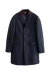 Next Caban Epsommantel Co-ord-Kragen Hellblau/Dunkelblau