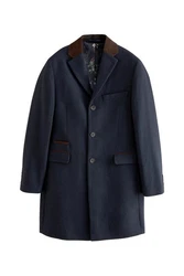 Next Caban Epsommantel Co-ord-Kragen Hellblau/Dunkelblau