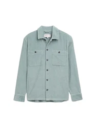 TOM TAILOR Denim Langarmhemd Cord Overshirt Hellblau/Blau/Grün