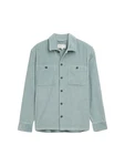 TOM TAILOR Denim Langarmhemd Cord Overshirt Hellblau/Blau/Grün
