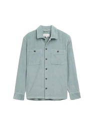 TOM TAILOR Denim Langarmhemd Cord Overshirt Hellblau/Blau/Grün