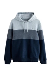 Next Kapuzensweatshirt Hoodie Dunkelblau/Grau/Blau