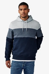 Kapuzensweatshirt Meliertes Hoodie in Blockfarben (1-tlg)