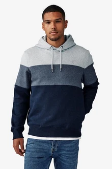 Next Kapuzensweatshirt Hoodie Dunkelblau/Grau/Blau