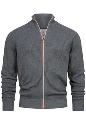 Kronstadt Sweatjacke KSErik Zip Dunkelgrau/Hellgrau/Grau