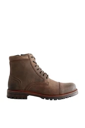 Lederstiefel mit Zehenkappe Schnrstiefelette (1-tlg)