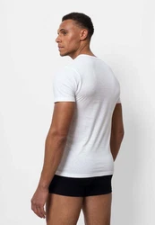 SNOCKS Unterziehshirt T Shirt mit V-Ausschnitt Unterhemden Herren Creme/Weiß