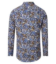 Redmond Langarmhemd Modern Fit Button-Down-Kragen Blau/Dunkelblau